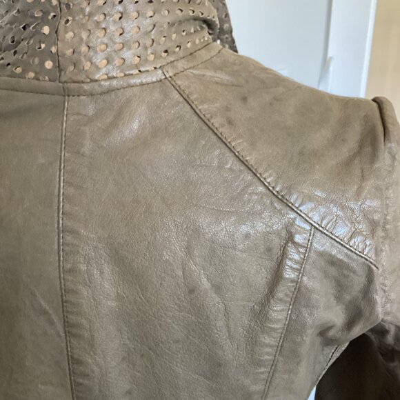 Bano eeMee Olive Leather Moto Jacket - Picture 5 of 11